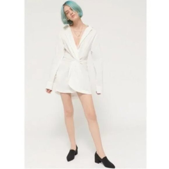 Urban Outfitters Lioness Romper Size Small Cream Off White Wrap Style Ruched - Picture 1 of 15